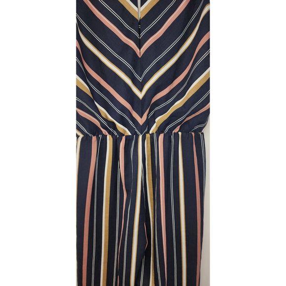 NWT Adelyn Rae Multi Stripe Blue Sleeveless Jumpsuit Size S - Picture 8 of 8